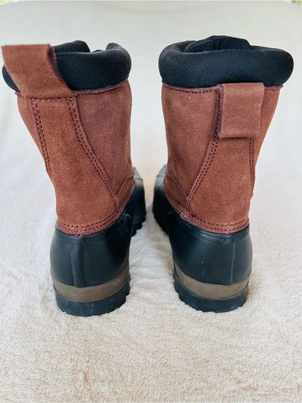 ComforTemp Brown Leather Suede & Black Rubber Waterproof Duck Boots | Sz 7
